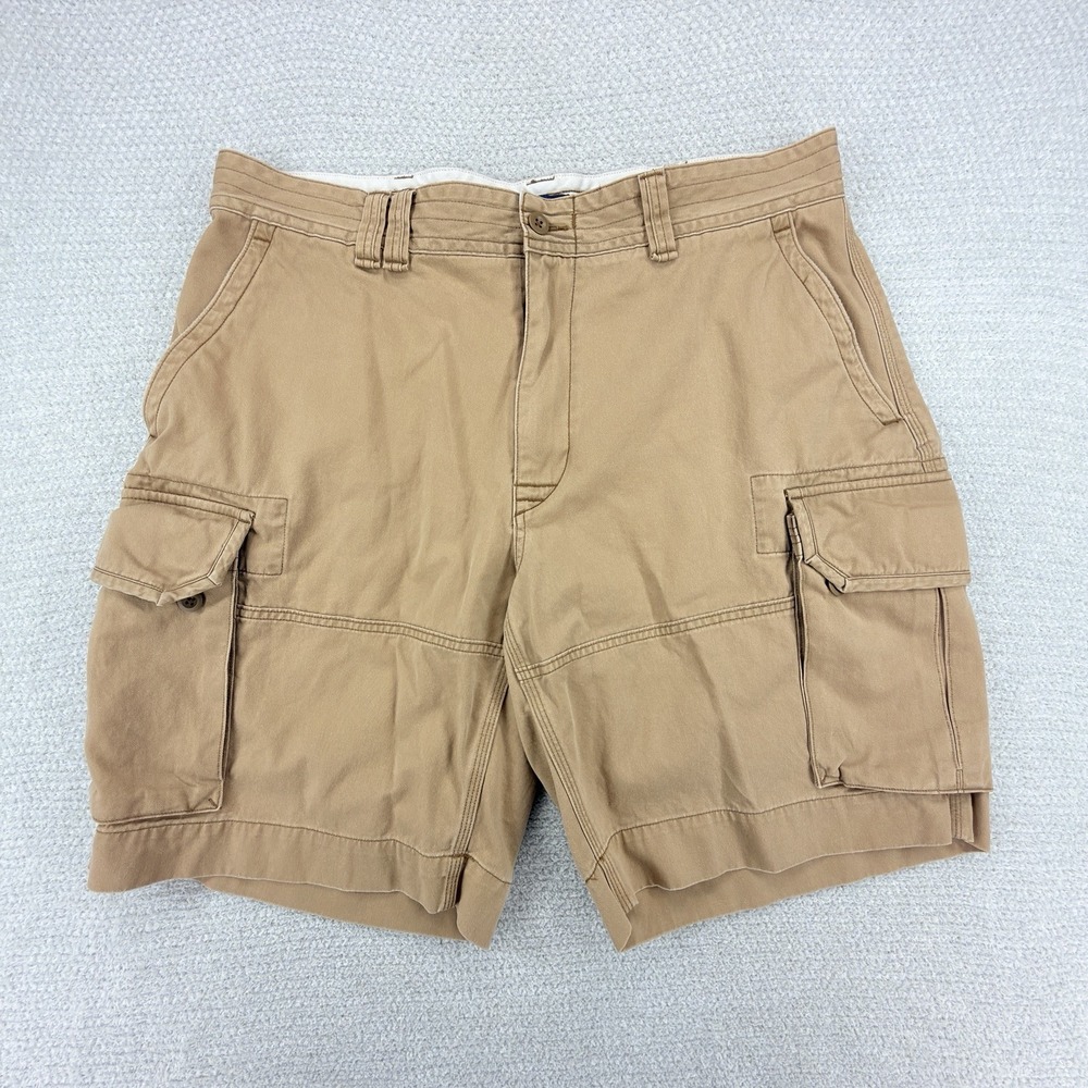 Polo Ralph Lauren Cargo Shorts Mens 38 Brown 10" Utility Baggy Canvas Preppy